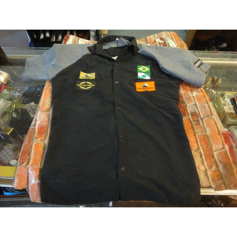 winimport team Firelli binnoβ Brasil racing button down sewn on patches shirt
